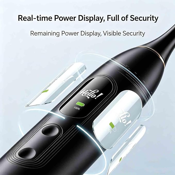 Oryzom Electric Toothbrush - 5 Modes for Personalized Care, Smart Pressure Control to Protect Gums, Rechargeable with Pressure Sensor and Timer, Customizable Intensity Powered Toothbrush