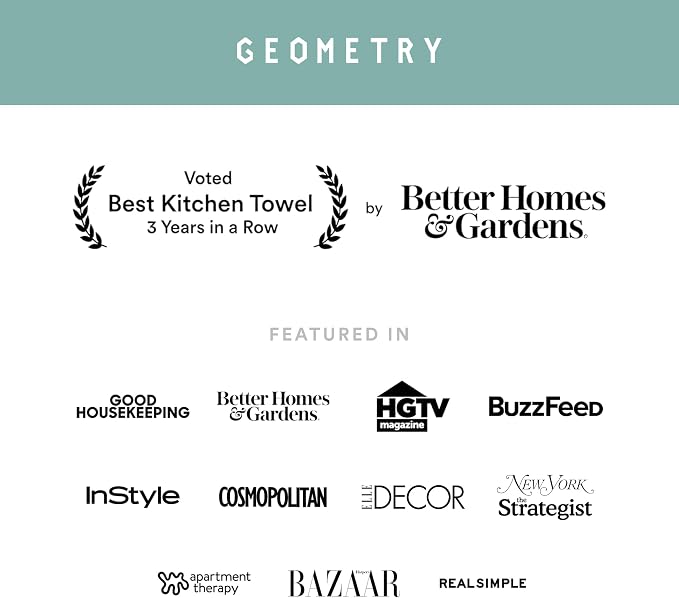 GEOMETRY Tea Towels – Spring & Summer Collection – Quick-Dry, Ultra-Absorbent, Reusable Microfiber Kitchen Towels for Drying & Cleaning - Salt and Sky - 2 Pack