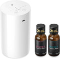 Airversa AN8 Waterless Essential Oil Diffuser Starter Kit, White | 2X20 mL BLG+BCR Hotel Scent Fragrance Oil, Up to 600 sq ft, Battery Operated, Portable for Home Car Office, AN8Kit-2x20-B