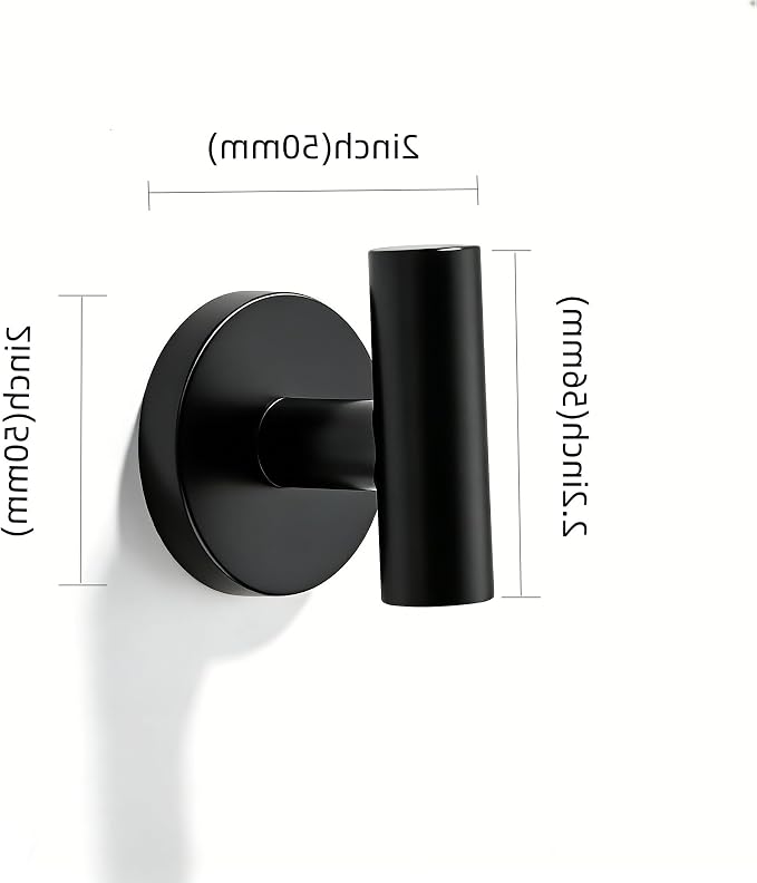 Wall Mounted Bathroom Towel Hooks for Hanging Clothes,Hat,3 Pack Matte Black Coat Hook Robe Hooks.Suitable for Hotels and bathrooms.