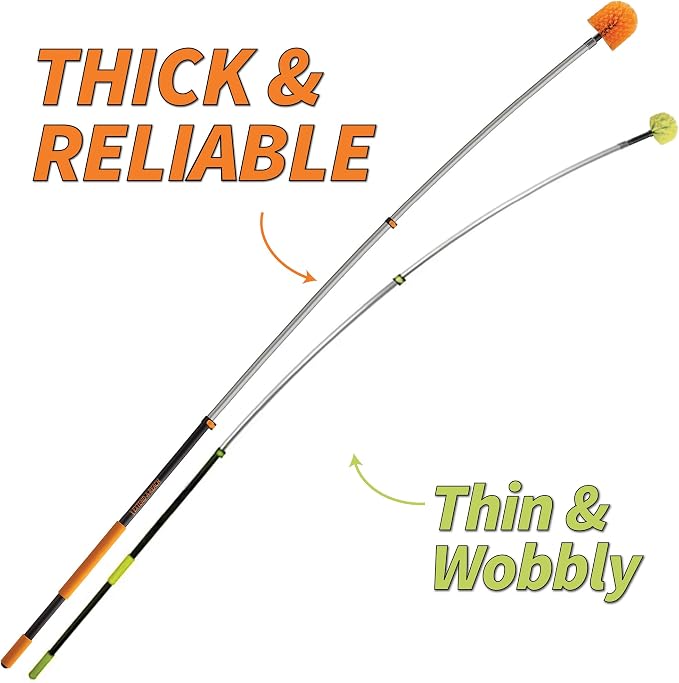 5-24 ft Long Telescoping Extension Pole // Multi-Purpose Extendable Pole with Universal Twist-on Metal Tip // Lightweight and Sturdy // Best Telescopic Pole for Painting, Dusting and Window Cleaning