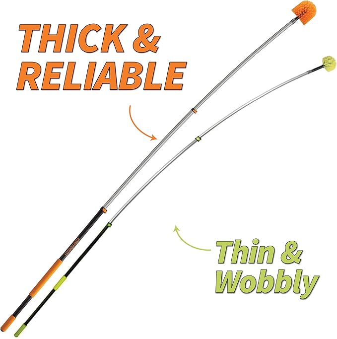 5-18 ft Long Telescopic Extension Pole // Multi-Purpose Extendable Pole with Universal Twist-on Metal Tip // Lightweight and Sturdy // Best Telescoping Pole for Painting, Dusting and Window Cleaning