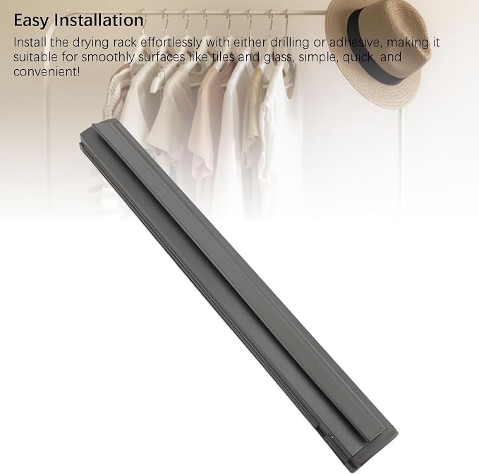 Retractable Drying Rack with Net Multifunctional Wall Mounted Laundry Drying Net with 6 Hook for Bathroom Balcony Bedroom