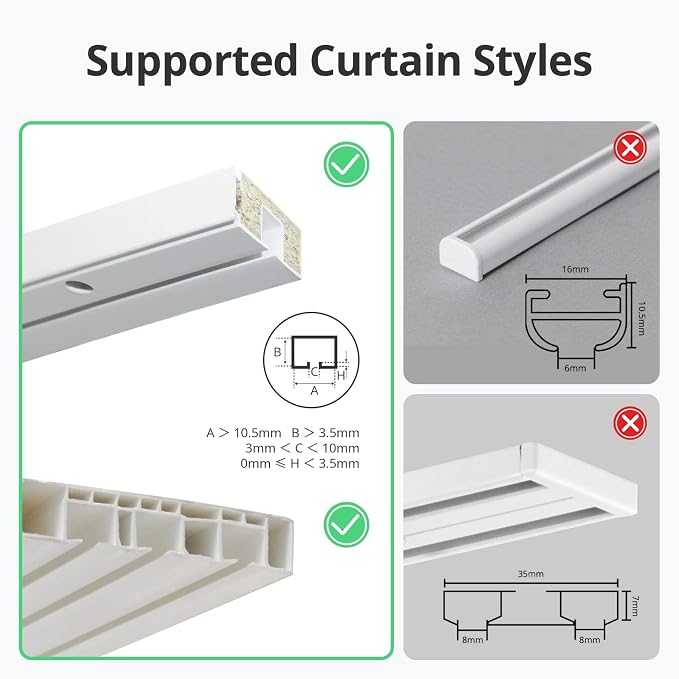 SwitchBot Automatic Curtain Opener - Bluetooth Remote Control Smart Curtain with App, Upgraded High-Performance Motor, Add SwitchBot Hub to Work with Alexa, Google Home, HomeKit