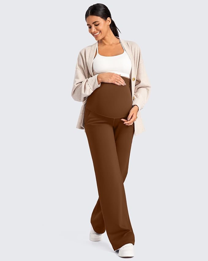 G4Free Fleece Lined Maternity Yoga Pants Winter Pregnancy Work Trousers