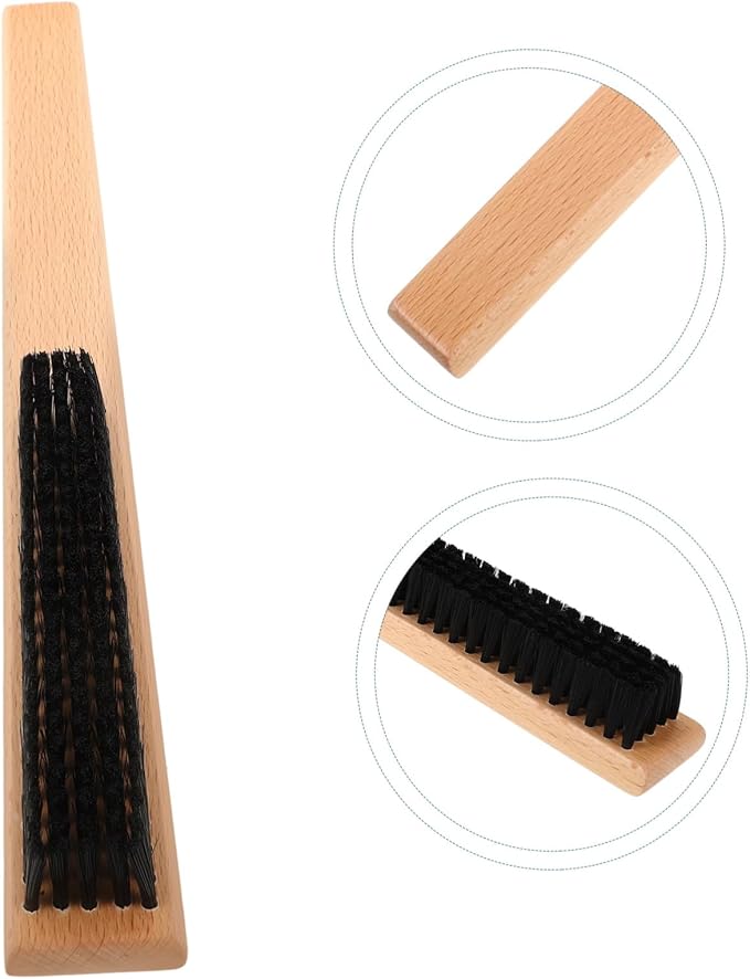 FRCOLOR 2pcs Clothing Bristles Cleaning Brush Wood Handle for Home and Travel Use Gentle Lint for Coats Blankets and Canvas Shoes