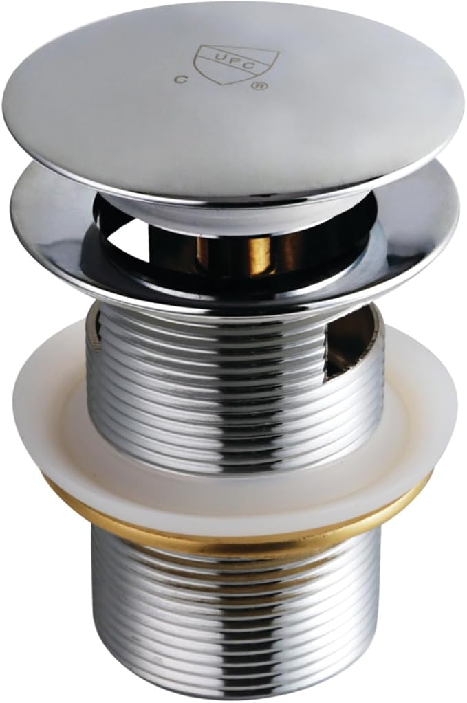 Kingston VTDESHOE Toe-Touch Tub Drain with Overflow, Polished Chrome