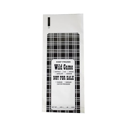 UltraSource Wild Game Freezer Bags/Meat Chub Bag, Printed "Not for Sale" for Ground Meat or Sausage (1lb capacity - 1000 bags, Black Plaid)
