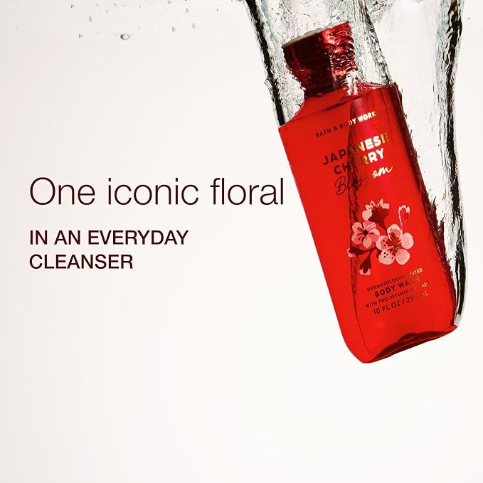 Bath & Body Works Japanese Cherry Blossom Body Wash, Nourishing Cleanser with Pro-Vitamin B5 & Aloe, Iconic Floral Scent, Gentle for Daily Use, 10 fl oz - 1 Pack