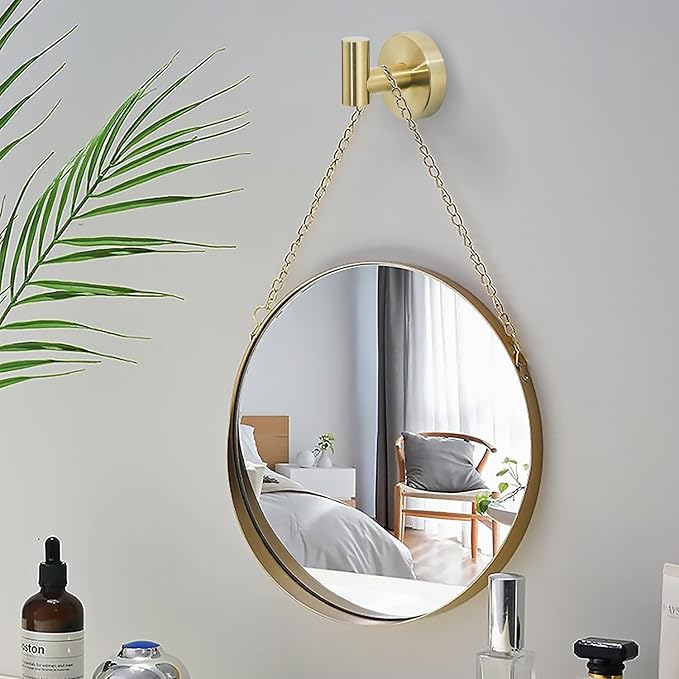 Gold Bathroom Hardware Set, Brushed Gold Toilet Paper Holder Towel Ring Robe Hooks Wall Mount Hand Towel Holder Bath Accessories Stainless Steel, 3 Pieces