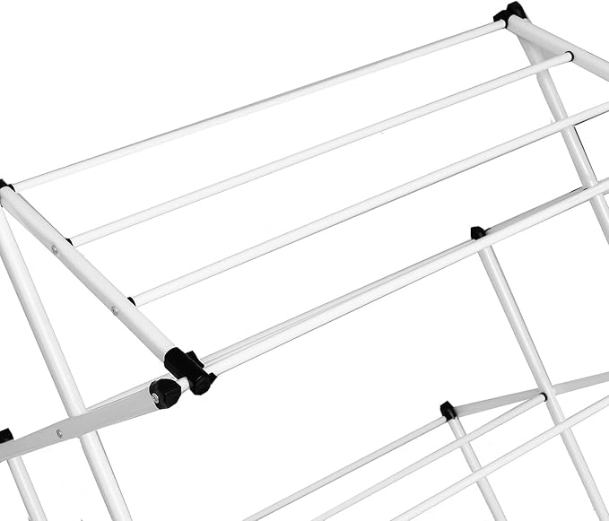 Honey-Can-Do 3-Tier Oversized Clothes Drying Rack, 31" Wide, No Assembly | Oversized 31" x 42" rack with 26 ft of drying space for bedding and large loads. Sturdy metal frame folds flat fast.
