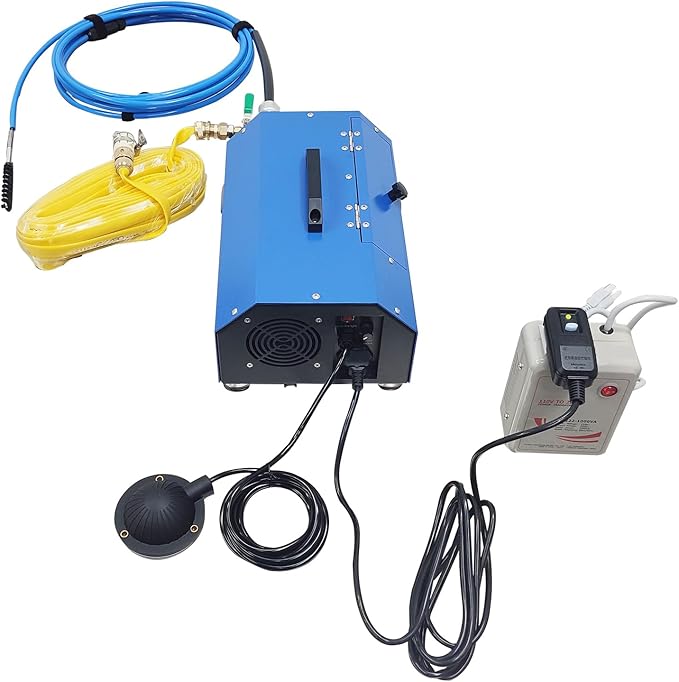 INTBUYING Chiller Condenser Tube Cleaning Machine, 110V/220V Heat Exchanger Tube Cleaner Machine, with Water Spray Rotary Brush, Portable Copper Pipe Cleaner for 0.6-0.7 Inch Pipe Diameter