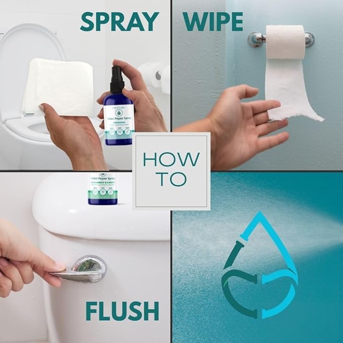 PRISTINE Toilet Paper Spray - As Seen on Shark Tank, More Natural Personal Cleansing Wipes & Flushable Wet Wipes Alternative, Spray Toilet Paper to Create Flushable Wipe, Tropical Mango, 4 fl oz
