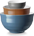 DOWAN Mixing Bowls Set of 3, 4.25/2/0.5 Qt Ceramic Mixing Bowls, Easy-Grip & Stability Design, Mixing Bowls for Kitchen, Nesting Bowls for Space Saving Storage, Versatile for Cooking, Baking, Prepping