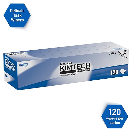 Kimtech 34705 Kimwipes Delicate Task Wipers, 2-Ply, 11 4/5 x 11 4/5, 120 per Box (Case of 15 Boxes),White