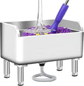 Commercial Floor Mop Sink, Stainless Steel Mop Service Basin Mop Bucket Laundry Room Slop Sink Utility Tub Mop Pool Kit for Kitchen/Restaurant/Business/Garages, Silver-100x41x55cm