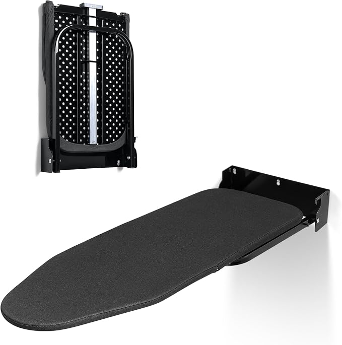 Duwee 12"×36" Wall Mounted Ironing Board,Folding Door Moutnted Iron Board | Heat Resistant Cover,Compact Wall Mount Foldable Ironing Board for Small Spaces