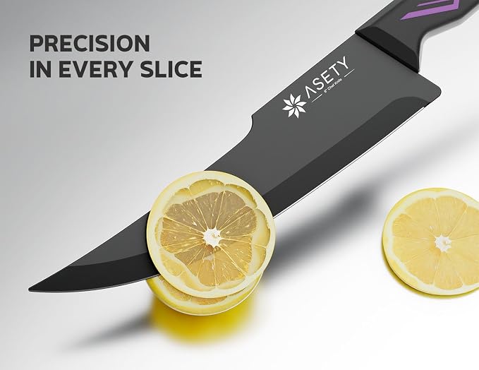 ASETY Knife Set, 15 PCS Kitchen Knife Set with Built-in Sharpener Block | Razor Sharp, Dishwasher Safe knives, Stainless Steel Knife Block Set, Ergonomic Non-Slip Handle, Elegant Box for Men Women