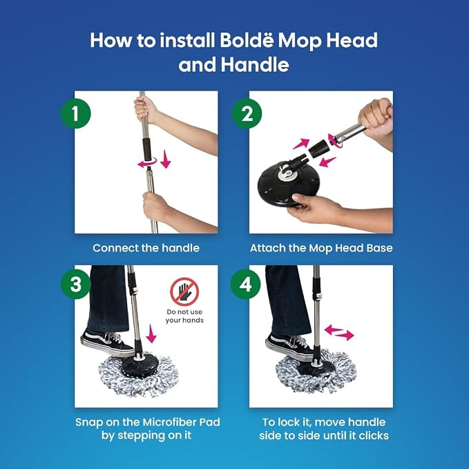 Thunder Mop Spin System - Double-Sided - 3 Free Refills (Black/Grey) | 2 Compact Stackable 6L Buckets, Microfiber Head, Stainless Steel Wringer, Antifungal Quick-Dry Cleaning, Soap Dispenser