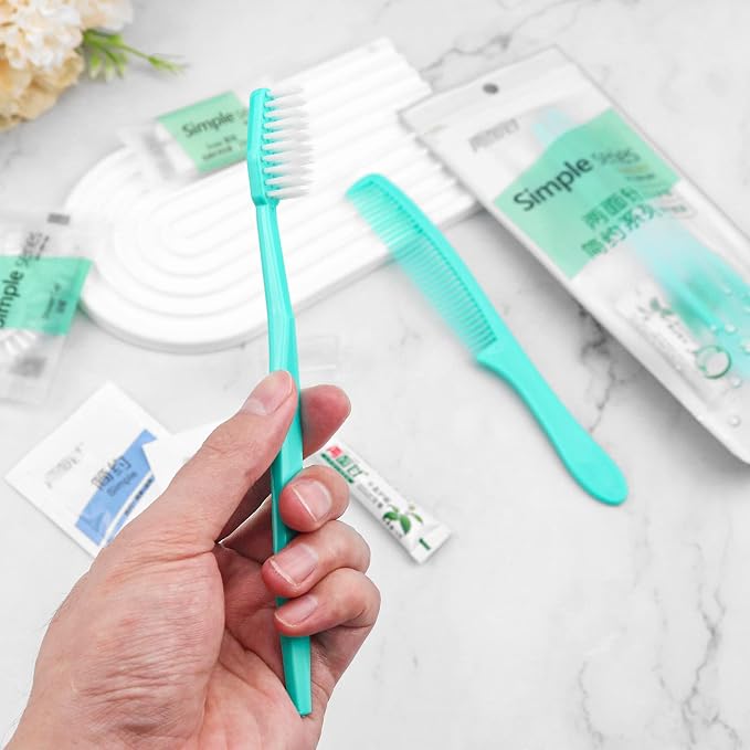 Hygiene Kit Bulk, Individually Packed, Travel Hygiene Kit With Toothbrush, Toothpaste, Comb, Shampoo, Shower Gel, Shower Cap And Soap, Suitable For Hotel, Home, Camping, Travel (50 pcs)