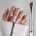 YOKEFELLOW EliteAlly Nail Art Brushes,Oblique Head French Tip Brush for Gel nail polish and Painting French Manicure Design Professional Nail Art Tool(EA08-ANGLED)