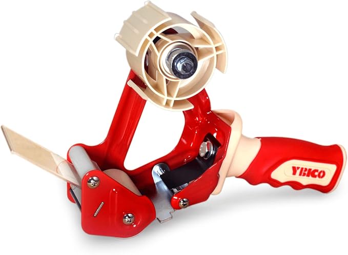 IDL Packaging T235 Heavy Duty Tape Gun Dispenser for 2" Tapes, Strong Metal Construction, Safe and Durable Blade, Rubber Roller and Handle