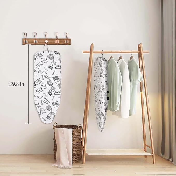 Duwee 13"x36"Table top Ironing Board with Heat Resistant Cover | Thicken Felt Padding,Stainless Steel Hook,Extra Long Ironing Area