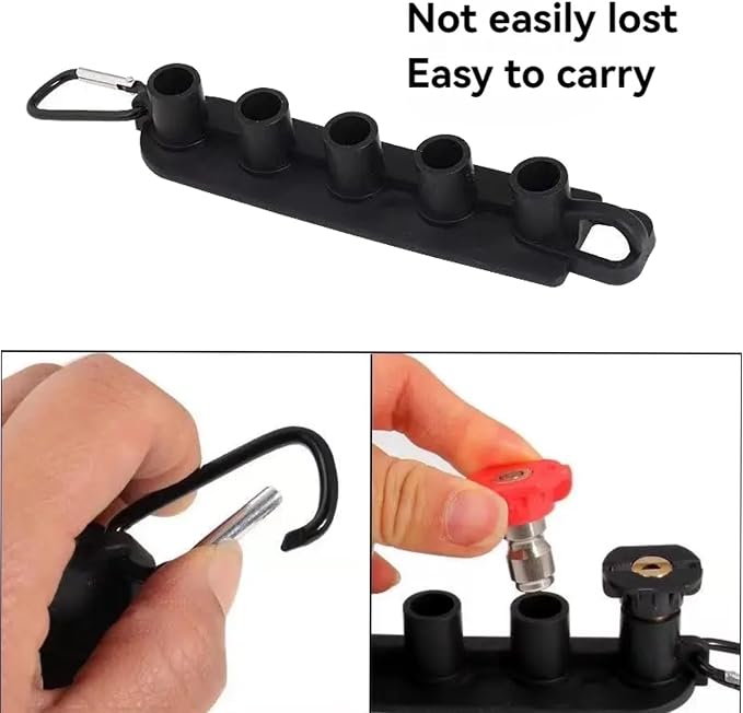 Car Washer Accessories Tips-5,5 Nozzle Tips Set with Holder, 1/4 Inch Quick Connect, Up to 4000 PSI for Car Washing and Outdoor Cleaning