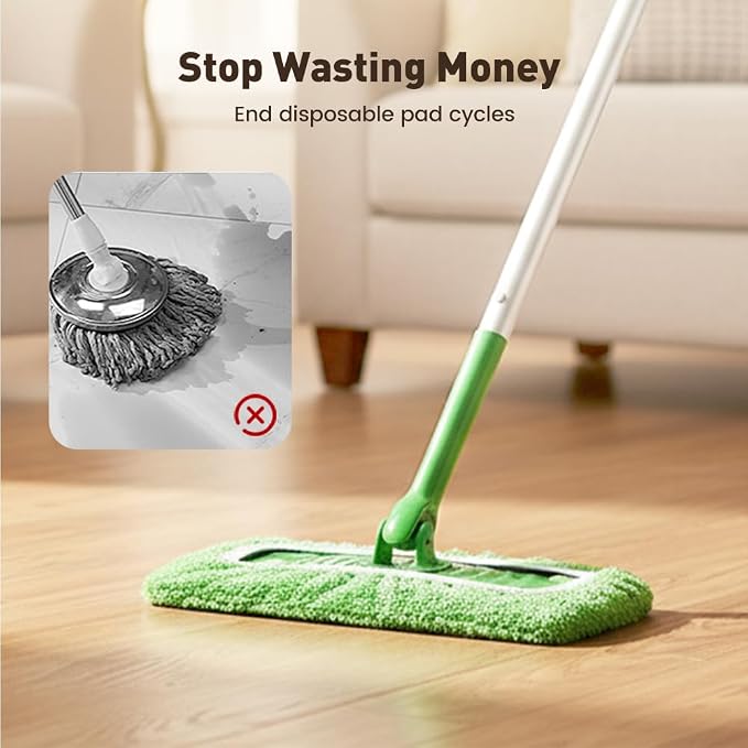 Reusable Mop Pads, Reusable Microfiber Mop Pads Compatible with Sweeper Mops, Replacement Wet Mopping pad Refills & Washable Dry Sweeping Cloths for Surface/Hardwood Floor Cleaning (Blue-8PCS)
