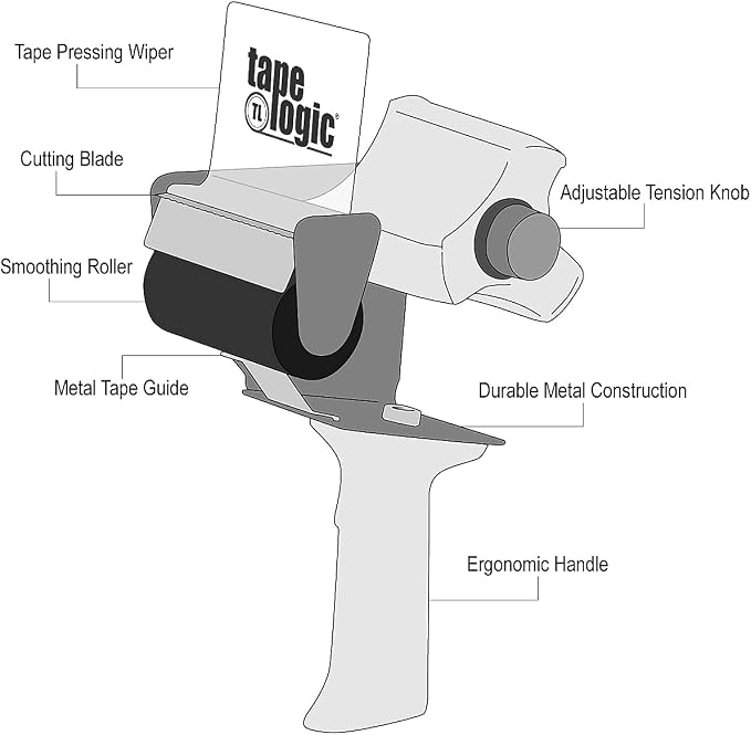 Tape Logic 4 Inch Heavy-Duty Packing Tape Dispenser Gun, for Packing, Shipping, Moving and Warehouse Use (1 Dispenser)