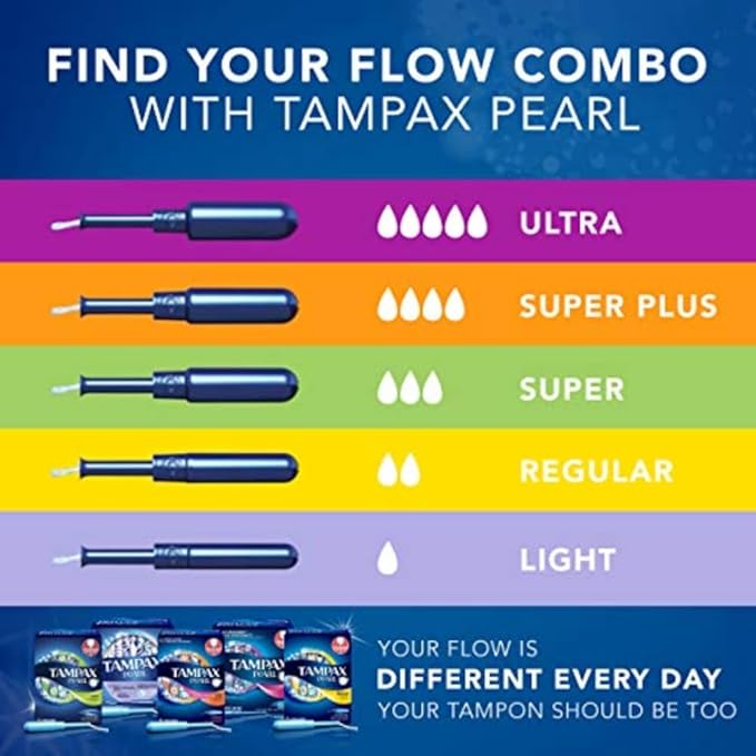 Tampax Radiant Tampons for Women Multipack,with LeakGuard Braid,Regular/Super/Super Plus Absorbency,Unscented,112 Count (Pack of 2)