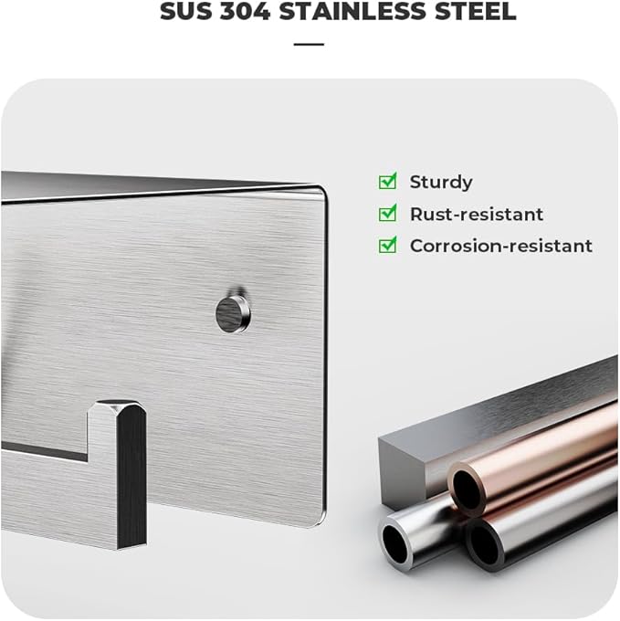 Double Toilet Paper Holder with Shelf, 304 Stainless Steel Wall Mount Commercial Toilet Paper Dispenser, Double Tissue Roll Holder for Bathroom, 2 Pack Brushed Nickel