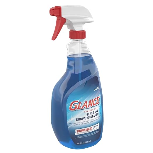 Glance CBD539636 Powerized Professional Glass & Surface Cleaner, Streak Free Commercial Ammoniated Window Spray, Ready-to-Use, 32-Ounce (Pack of 8)