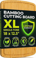 GREENER CHEF 18 Inch Extra Large Bamboo Cutting Board with Lifetime Replacements - Organic Wooden Butcher Block, XL Chopping Board for Kitchen, Meat, Vegetables, and Food Prep