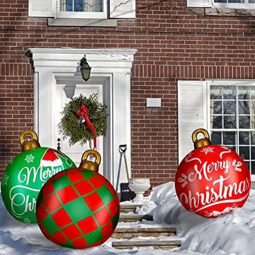 Jetec 4 Pcs Giant Inflatable Christmas Ball, Cute, Color 2