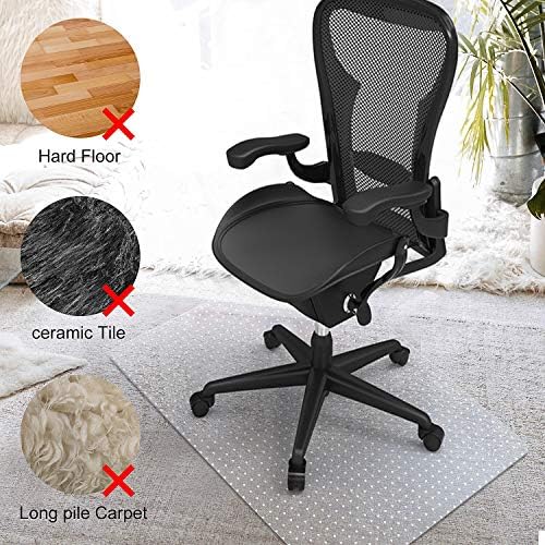 Kuyal Desk Chair Mat for Carpet, 30'' x 48'' Rectangle Transparent Mats