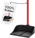 Dustpan with Handle by Ravmag- Solid Natural Rubber Construction- 2 Piece 29 Inch Handle Dust Pan- Stand Up Design- Accommodates Any Broom/Hand Brush- Best Dustpans for Home/Lobby/Shop