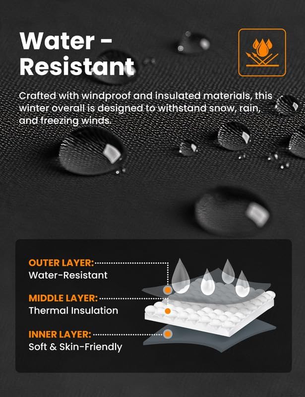 Heated Insulated Bib Overalls for Women with 16000mAh Power Bank, Outdoor Snow bibs Warm Skiing Snowboard Pants