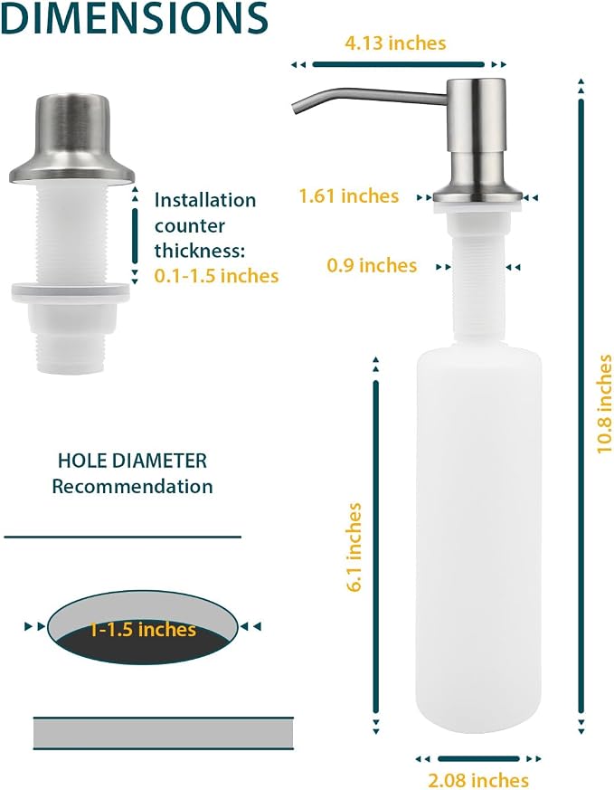 Kitchen Faucet with Soap Dispenser, Hiqufet Brushed Nickel Kitchen Faucet with Pull Down Sprayer, 3 Mode High Arc Single Handle RV Bar Sink Faucets for Pot Filler, Farmhouse Camper Bar Laundry Room