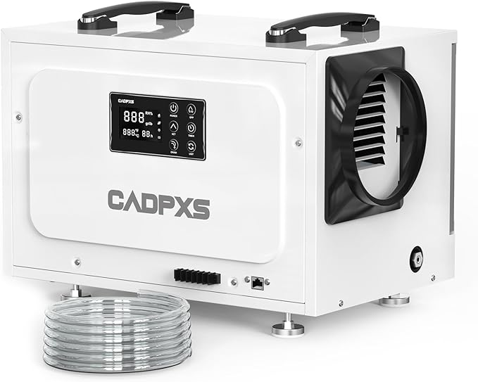 CADPXS Crawl Space Dehumidifier with Pump, 125 Pints Commercial Dehumidifiers with Drain Hose, Dehumidifier for Crawlspace, Basements & Water Damage Use, Memory Restart, cETL, 5 Years Limited Warranty