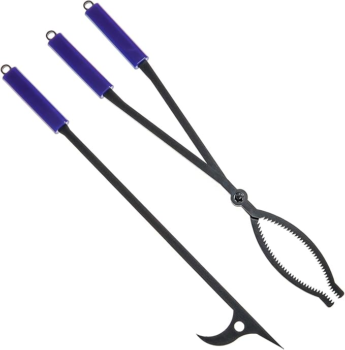 28" Firewood Tongs Log Grabber for Thick Logs Outdoor Indoor Camfire Firepit Bonfire Fireplace Tongs Heavy Duty Wrought Rustproof Safely Moves Firewood
