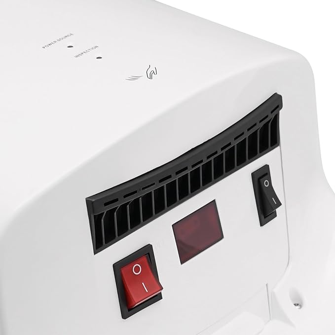 Commercial Automatic Hand Dryer, Wall-Mounted Air Wiper with Drip Tray 1000W High Speed Warm & Cold Wind for Home Shopping Mall Business Restroom