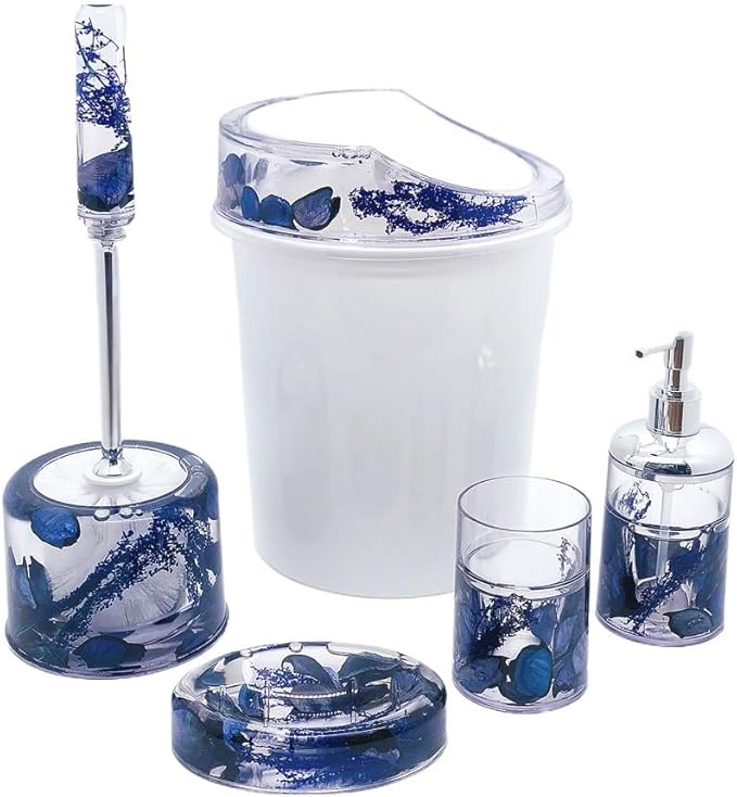 Bathroom Toiletry Set Toothbrush Cup Toilet Brush Trash Can Soap Box Hand Sanitizer Bottle(D)
