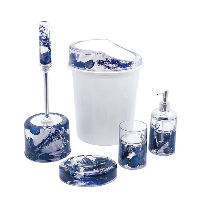 Bathroom Toiletry Set Toothbrush Cup Toilet Brush Trash Can Soap Box Hand Sanitizer Bottle
