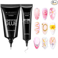 Makartt Rhinestone Glue for Nails with 3D Gel Nail Art Kit DIY Home Use | UV/LED Cured, 15ml Drawing Gel, Molding Gel, 30ML Gem Glue for Nail Charm, Embossed Designs, Rub Chrome Powder