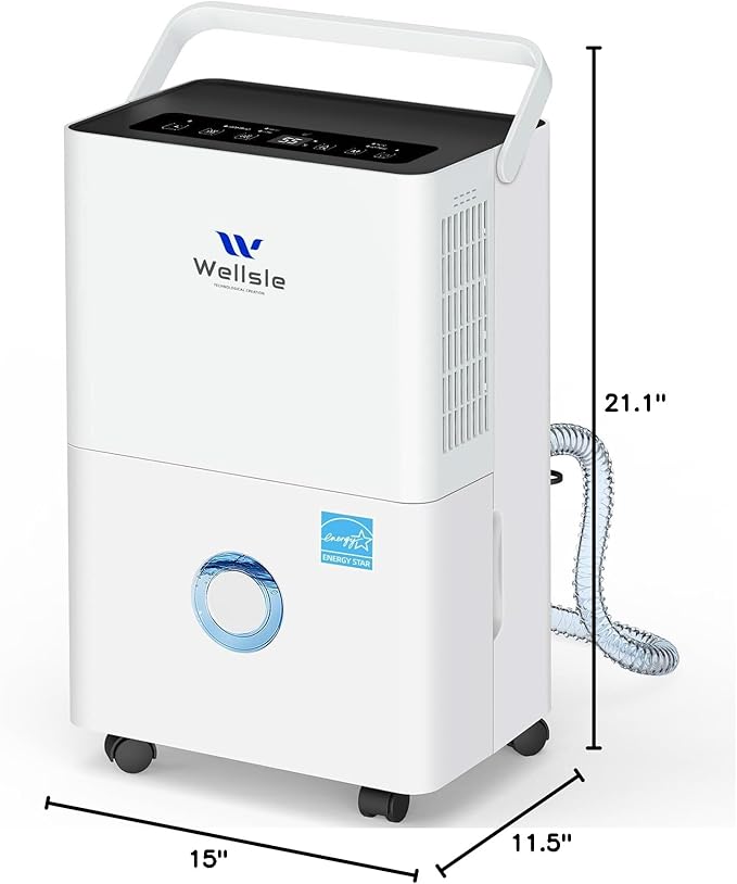 4500 Sq.ft Dehumidifier for Basement and Garage, 80 Pints Home Dehumidifier with Drain Hose and Water Tank, Quiet Dehumidifiers for Bedroom, Living Room, Office.
