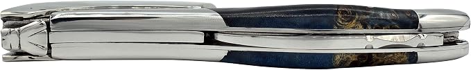 Laguiole En Aubrac Sommelier Waiter's Corkscrew, Stabilized Blue Poplar Burl Handle, Wine Opener With Foil Cutter & Bottle Opener, Polished Bolster