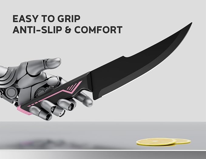 ASETY 15 PCS Knife Set with Block and Sharpener, Dishwasher Safe, Pink | Razor Sharp Kitchen Knives, Stainless Steel Knife Block Set, Ergonomic Non-Slip Handle, Elegant Box for Her Girls Women Wife