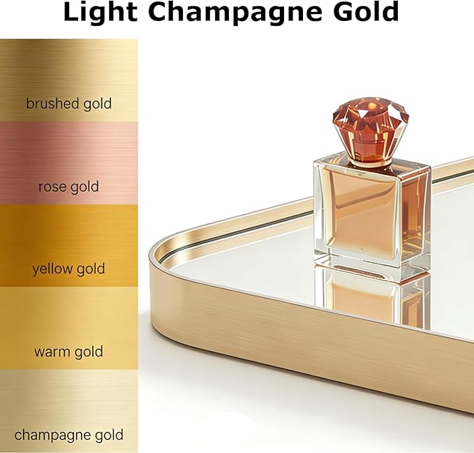 USHOWER Gold Bathroom Mirror 22"x30", Brushed Champagne Gold Rectangle Mirror for Over Sink, Aluminum Frame, Anti-Rust, Tempered Glass, Horizontal or Vertical Mounted