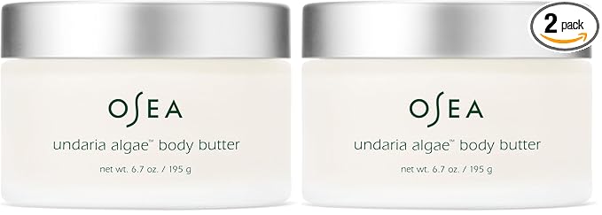 OSEA Undaria Algae™ Body Butter 6.7 oz - For Dry Skin - Ultra Hydrating Whipped Shea Butter + Ceramides - Vegan Skincare & Clean Bodycare - Thick Body Cream - For Extremely Dry Crepey Skin (Pack of 2)